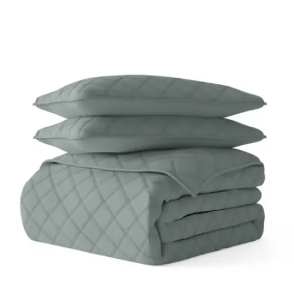 Quilts-Kirkland's Home Stitched Diamond 2-Pc. Twin Quilt Set Green