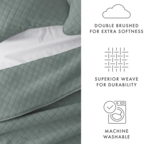Quilts-Kirkland's Home Stitched Diamond 2-Pc. Twin Quilt Set Green
