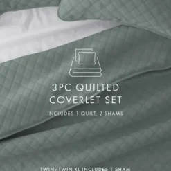 Quilts-Kirkland's Home Stitched Diamond 2-Pc. Twin Quilt Set Green