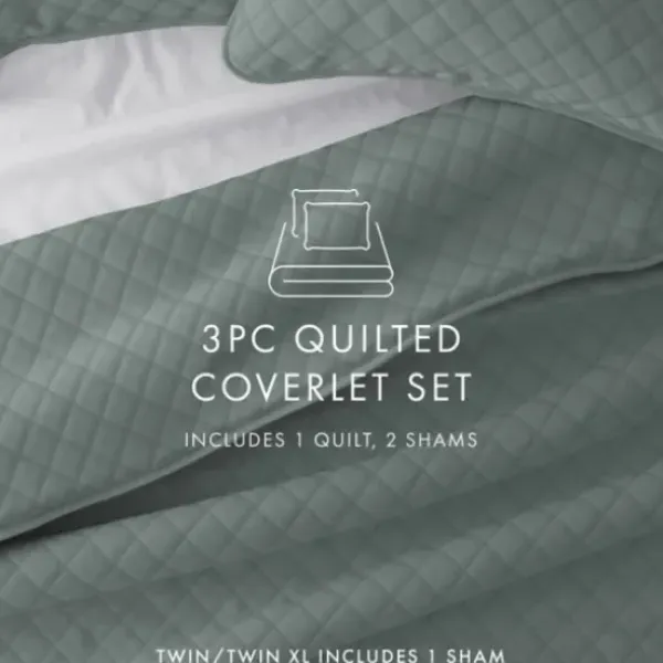 Quilts-Kirkland's Home Stitched Diamond 2-Pc. Twin Quilt Set Green