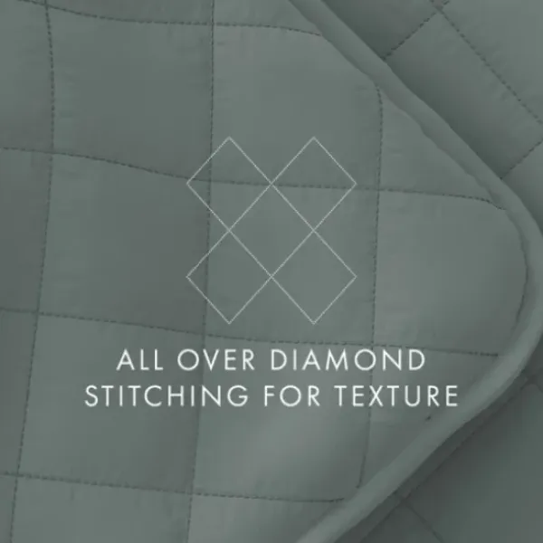 Quilts-Kirkland's Home Stitched Diamond 2-Pc. Twin Quilt Set Green