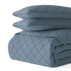 Quilts-Kirkland's Home Stitched Diamond 2-Pc. Twin Quilt Set Blue