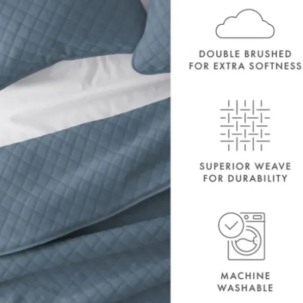 Quilts-Kirkland's Home Stitched Diamond 2-Pc. Twin Quilt Set Blue