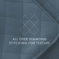 Quilts-Kirkland's Home Stitched Diamond 2-Pc. Twin Quilt Set Blue