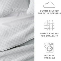 Quilts-Kirkland's Home Stitched Diamond 2-Pc. Twin Quilt Set Gray