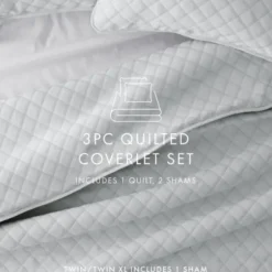Quilts-Kirkland's Home Stitched Diamond 2-Pc. Twin Quilt Set Gray