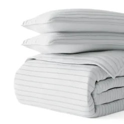 Quilts-Kirkland's Home Stitched Stripes 3-Pc. King Quilt Set Gray