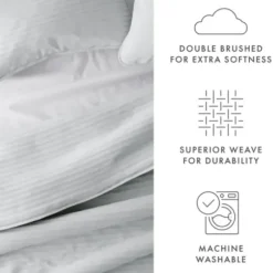 Quilts-Kirkland's Home Stitched Stripes 3-Pc. King Quilt Set Gray