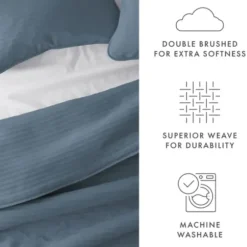 Quilts-Kirkland's Home Stitched Stripes 3-Pc. King Quilt Set Blue