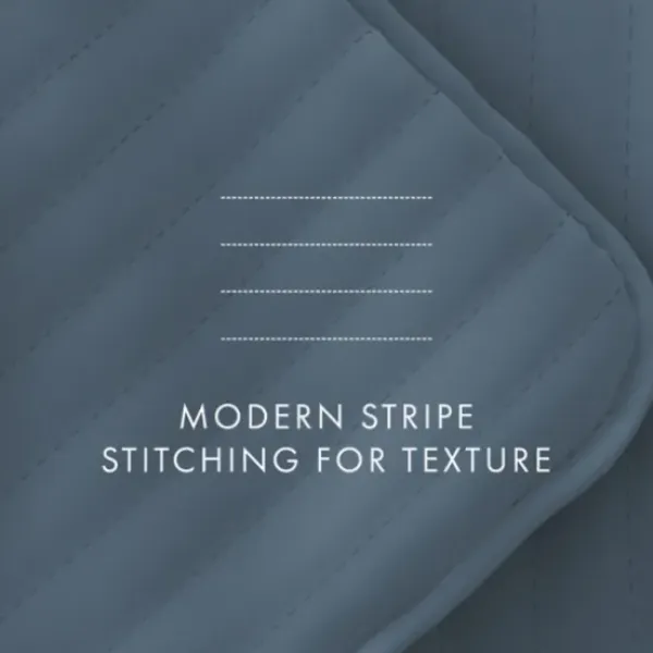 Quilts-Kirkland's Home Stitched Stripes 3-Pc. Queen Quilt Set Blue