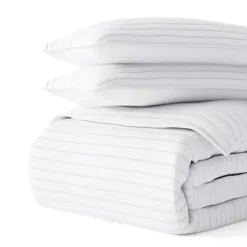 Quilts-Kirkland's Home Stitched Stripes 3-Pc. Queen Quilt Set White