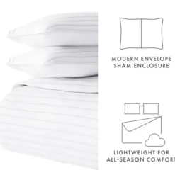 Quilts-Kirkland's Home Stitched Stripes 3-Pc. Queen Quilt Set White