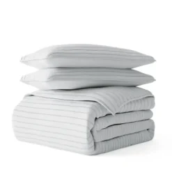 Quilts-Kirkland's Home Stitched Stripes 2-Pc. Twin Quilt Set Gray