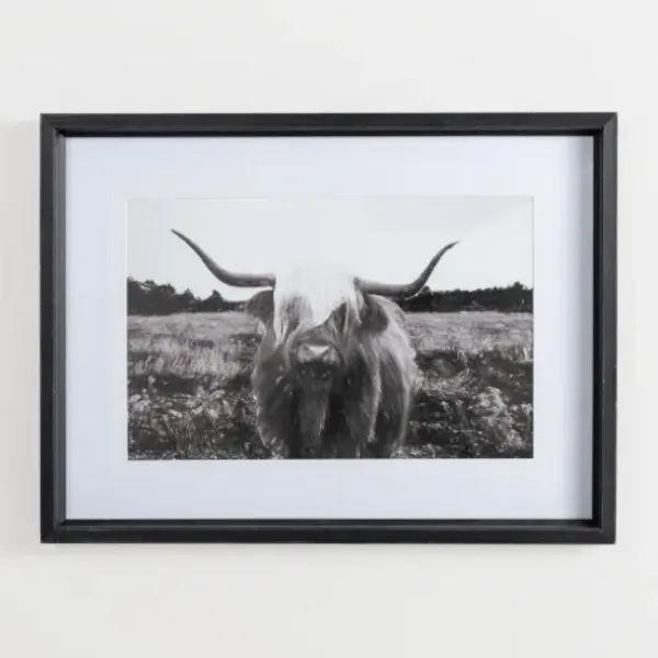 Framed Art-Kirkland's Home Stoic Steer Framed Art Print Black/White