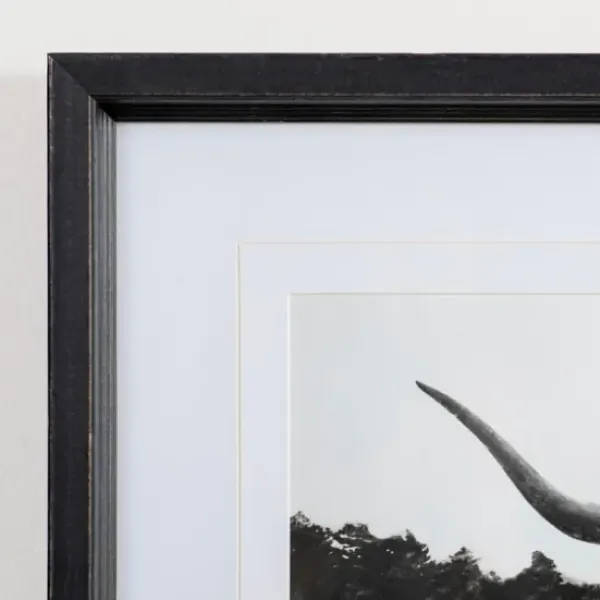 Framed Art-Kirkland's Home Stoic Steer Framed Art Print Black/White