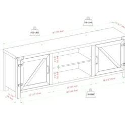 Tv Stands & Media Consoles-Kirkland's Home Stone Barn Door Tv Stand Gray