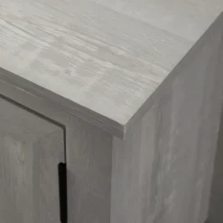 Tv Stands & Media Consoles-Kirkland's Home Stone Grooved Door Modern Farmhouse Tv Stand Gray