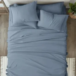 Bed Sheets-Kirkland's Home Stone 4-Pc. Twin Sheet Set Blue