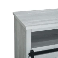 Tv Stands & Media Consoles-Kirkland's Home Stone Sliding Barn Door Highboy Tv Stand Gray
