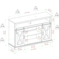 Tv Stands & Media Consoles-Kirkland's Home Stone Sliding Barn Door Highboy Tv Stand Gray