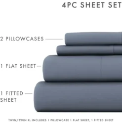 Bed Sheets-Kirkland's Home Stone Ultra Soft 3-Pc. Twin Xl Sheet Set Gray