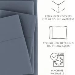 Bed Sheets-Kirkland's Home Stone Ultra Soft 3-Pc. Twin Xl Sheet Set Gray