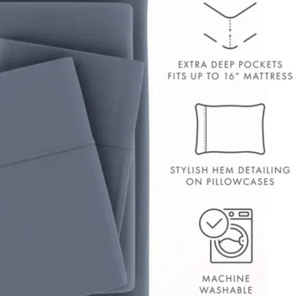Bed Sheets-Kirkland's Home Stone Ultra Soft 3-Pc. Twin Sheet Set Gray