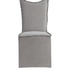 Dining Chairs-Kirkland's Home Stonewash Fringe Slipcover Dining Chairs, Set Of 2 Gray