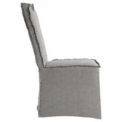 Dining Chairs-Kirkland's Home Stonewash Fringe Slipcover Dining Chairs, Set Of 2 Gray