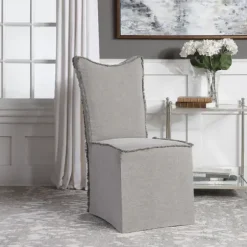 Dining Chairs-Kirkland's Home Stonewash Fringe Slipcover Dining Chairs, Set Of 2 Gray
