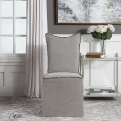 Dining Chairs-Kirkland's Home Stonewash Fringe Slipcover Dining Chairs, Set Of 2 Gray
