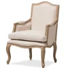 Accent Chairs-Kirkland's Home Streaked Antique Accent Chair Ivory