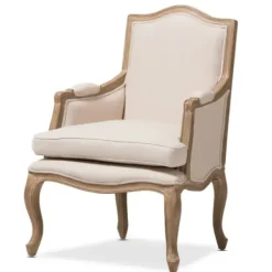 Accent Chairs-Kirkland's Home Streaked Antique Accent Chair Ivory