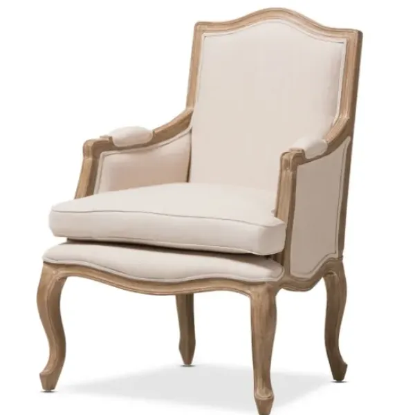 Accent Chairs-Kirkland's Home Streaked Antique Accent Chair Ivory