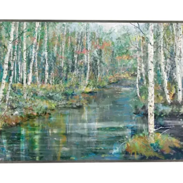 Canvas Art-Kirkland's Home Streaming Framed Canvas Art Print Blue/Green/Gray