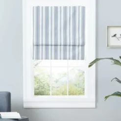 Curtains & Drapes-Kirkland's Home Stripe Ricci Blackout Curtain Shade, 23 In. Gray