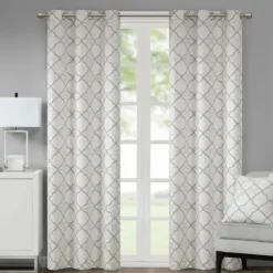 Curtains & Drapes-Kirkland's Home Stripe Sheer Curtain Panel Set, 96 In. Ivory