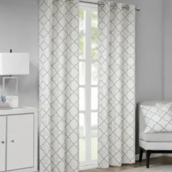Curtains & Drapes-Kirkland's Home Stripe Sheer Curtain Panel Set, 96 In. Ivory