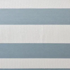 Shower Curtains-Kirkland's Home Stripe Waffle Weave Shower Curtain Blue