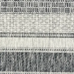 Outdoor Rugs-Kirkland's Home Stripe Weave Sun Shower Outdoor Area Rug, 7X9 Gray