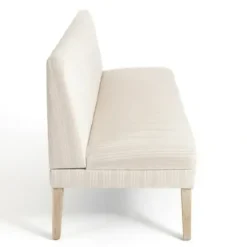 Benches & Ottomans-Kirkland's Home Striped Banquette Bench Ivory