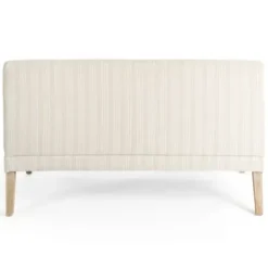 Benches & Ottomans-Kirkland's Home Striped Banquette Bench Ivory