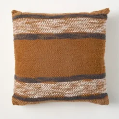 Pillows-Kirkland's Home Striped Sienna Textured Pillow Brown