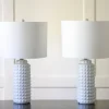Table Lamps-Kirkland's Home Studded Ceramic Table Lamps, Set Of 2 White