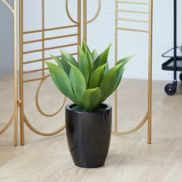 Arrangements & Greenery-Kirkland's Home Succulent In Sleek Black Planter Green/Black