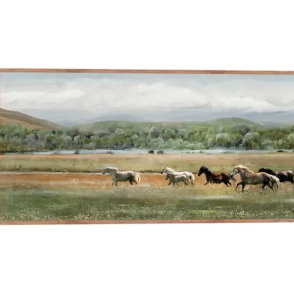 Canvas Art-Kirkland's Home Summer Herd Framed Canvas Art Print Green/Gray