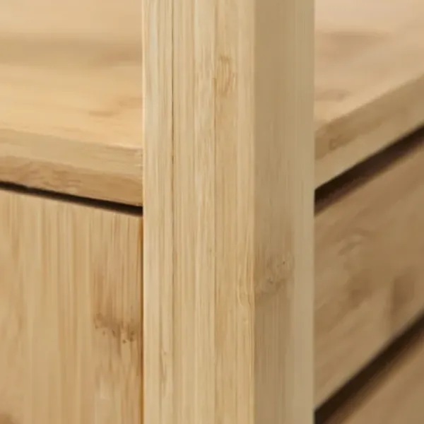 Bathroom Furniture-Kirkland's Home Sumter Bamboo Shelves And Cabinet