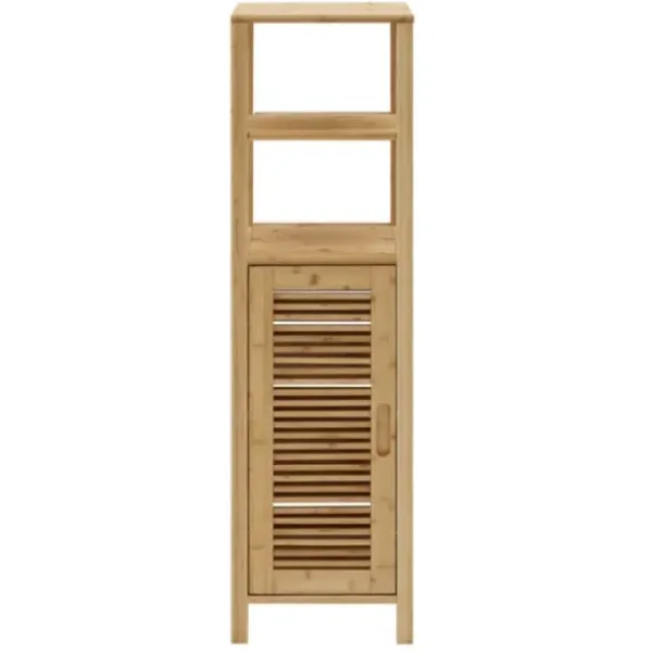 Bathroom Furniture-Kirkland's Home Sumter Bamboo Shelves And Cabinet