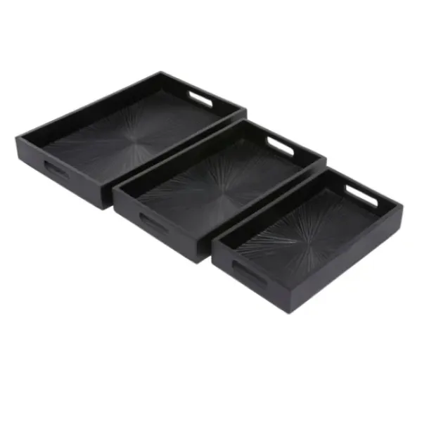Decorative Trays-Kirkland's Home Sun Star 2-Pc. Mirrored Tray Set Gold