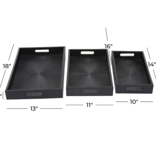 Decorative Trays-Kirkland's Home Sun Star 2-Pc. Mirrored Tray Set Gold
